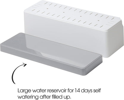 Self Watering Planters Pots for Indoor Plants, 2 Pack 17 Inch Plastic Planter Box Flower Pots for Indoor Outdoor Plants, Rectangle Herb Planter Window Boxes Planters with Drainage