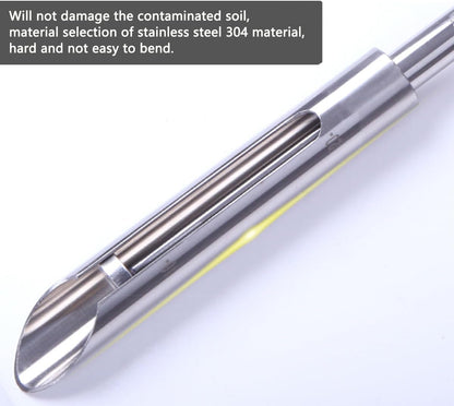 INTBUYING 40’’ Soil Sampler Probe Soil Test Probe with 8’’Sample Ejector and Foot Pedal &Rubber Handle Stainless Steel 2in Dia for Soil Sampling Lawn Garden Farm