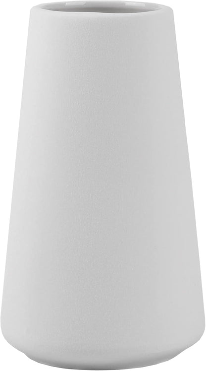 Simple Vase for Flowers Plants, Matte Vases for Modern Table Shelf Home Decor Wedding Boho Decor, 6" H Frosted Elegant Ceramic Vase for Pampas Grass Fluffy Stem Bouquet Lavender Flowers (White, 1)