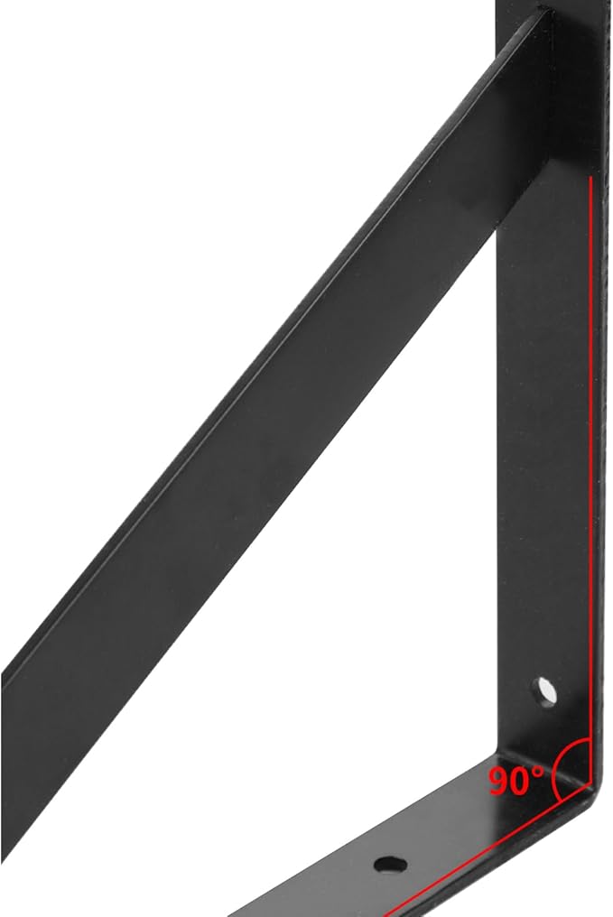 Heavy Duty Shelf Brackets, 8 in X 5 in Wall Mount L Steel Bracket for Floating Shelf, Black, 4 Pack