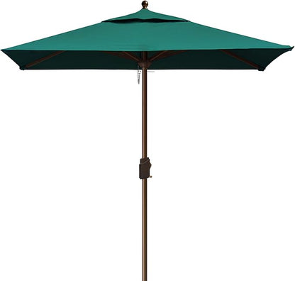 EliteShade USA 10-Year-Non-Fading 6x6Ft Square Market Umbrella Patio Outdoor Table Umbrella with Ventilation, Forest Green