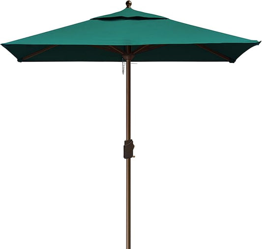 EliteShade USA 10-Year-Non-Fading 6x6Ft Square Market Umbrella Patio Outdoor Table Umbrella with Ventilation, Forest Green