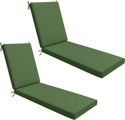 AAAAAcessories Outdoor Chaise Lounge Cushions, Waterproof, Fade-Resistant Patio Furniture Replacement Cushions, 72" x 21" x 3", Dark Moss Green