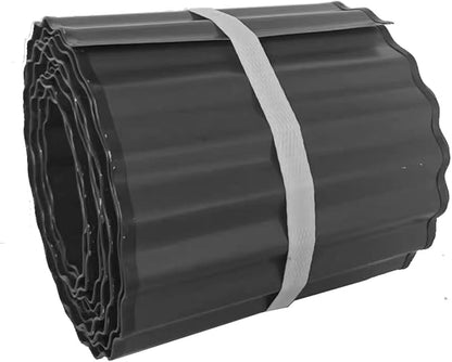 Metal Landscape Edging Border,8 inch × 40 feet Corrugated Garden Edging for Flower Bed,Lawn (Black, 8 Inch × 40FT)