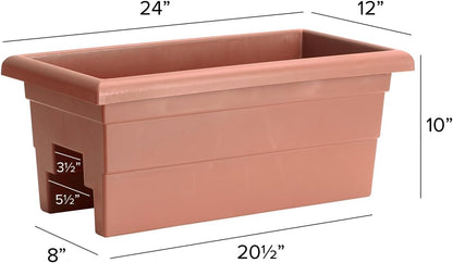 Root & Vessel Countryside Rail Planter, Terra, 24"
