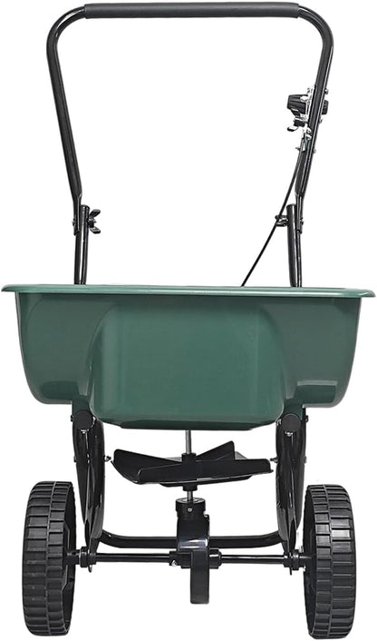 60LB Walk-Behind Broadcast Spreader for Seed,Fertilizer,Salt,Ice Melt, Fertilizer Spreader with Adjustable Drop Rate, Seed Spreaders for Lawns