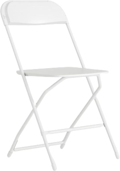 Flash Furniture Hercules Series Plastic Folding Chair - White - 650LB Weight Capacity Comfortable Event Chair - Lightweight Folding Chair