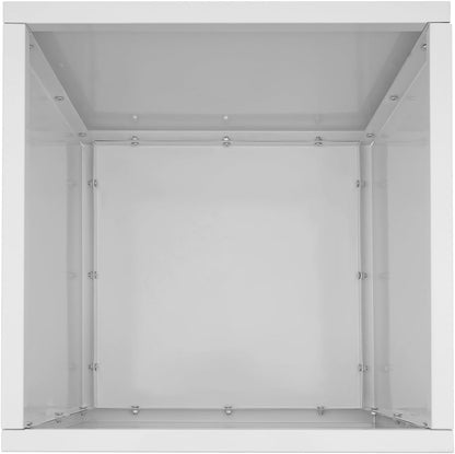 20" L x20 W x20 H Metal Flower Boxes Planter Boxes Outdoor Raised Garden Bed Indoor Outdoor Planting Bed White Square Planter Box for Patios Lawn Yard Decor Storage