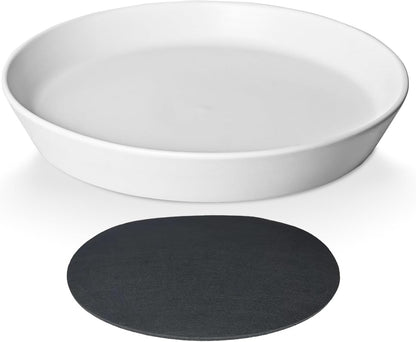 14 Inch Plant Saucer Tray 4 5 6 8 10 12 14 15 Inch Ceramic Plant Saucers for Indoors Outdoor, Drainage Drip Water Trays for Planter Pots Flower, Glazed Pot Saucers Trays (15 Inch)