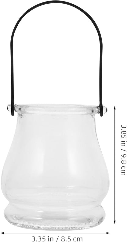 Cabilock 4pcs Hanging Candle Holders, Clear Tealight Holder, Hanging Glass Vase, Fillable Plant Succulent Vase Hanger for Party Wedding Decoration