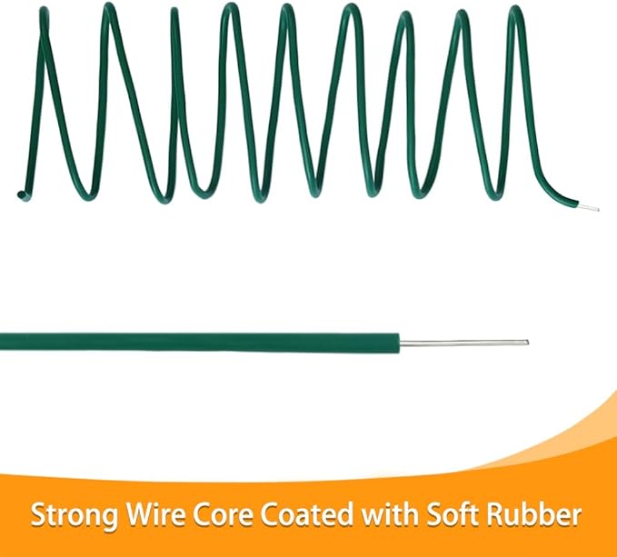 Tenn Well Garden Wire, 52 Feet 3.5mm Soft Garden Plant Ties for Climbing Plants, Tomatoes, Climbing Roses, Indoor & Outdoor Plants (2PCS X 26 Feet, Green)