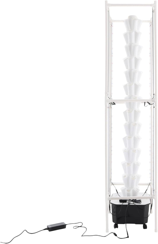 Hydroponic Growing Tower System Kit, 70-Plant Vertical Hydroponics Garden Tower with LED Grow Light, for Outdoor Indoor Herbs Fruits Vegetables Smart Garden Planter Kit