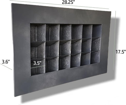 Modern Home Living Wall Galvanized Steel/Zinc Succulent Planter (Black Zinc, Horizontal 18 Pocket)