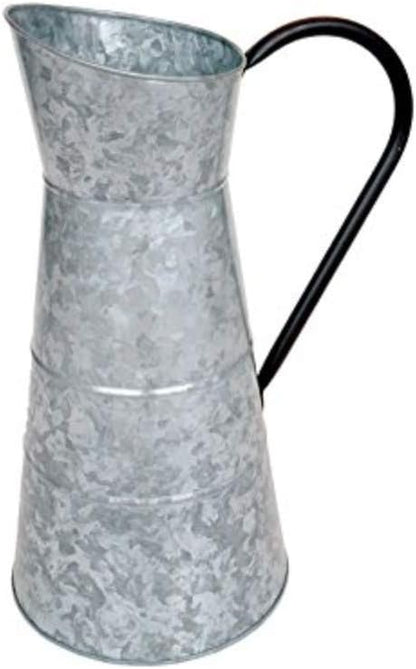 Deco 79 Metal Galvanized Watering Jug, 10 by 16-Inch,Gray