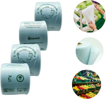 Certified Home Compostable Produce Bags, 1000 Count, 14 x 18 Inches, Hold Up to 14 Lbs, ASTM D6400, EN 13432, US BPI & Europe OK Compost Home Certified
