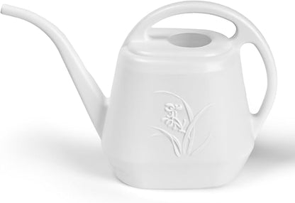 Plastic Watering Can - White Color - 1 Gallon