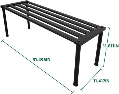Metal Plant Stand, Rust-proof Aluminum Display Rack, Plants Display Stands Decoration Racks for Living Room Garden Balcony Patio (Ebony, 31.5Inch Tall Leg)