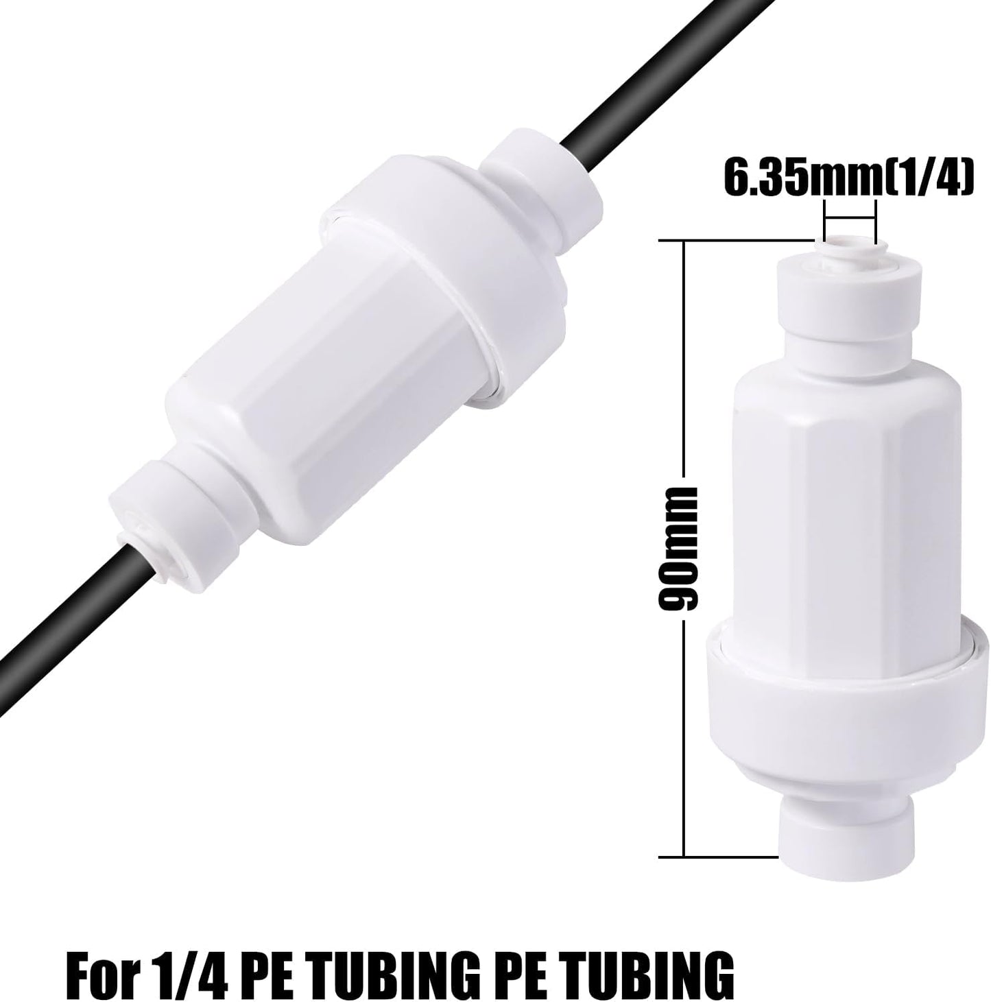 2pc Misting System Filter 100 Mesh Calcium Inhibitor Filter for 1/4 Tubing Quick Connect for Outdoor Cooling System Patio Outdoor Misting System, Prevent Blockage