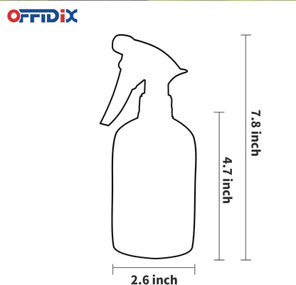 OFFIDIX Glass Spray Bottle,Plant Mister,Pressure Watering Can,Water Spray Bottle with Adjustable Nozzle,0.43L/15.17oz Handheld Spray Bottles for Outdoor Indoor Garden,Cleaning Solutions（Frosted Clear）