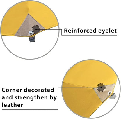EliteShade USA 10-Year-Non-Fading 11Ft 3 Tiers Market Umbrella Patio Outdoor Cylinder Auto Push-up Table Umbrella with Ventilation, Sunflower Yellow