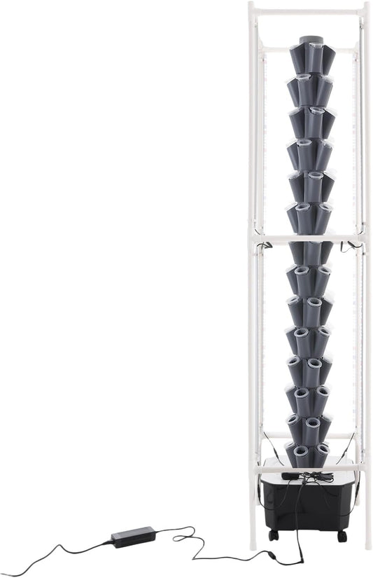 Hydroponic Growing Tower System Kit, 70-Plant Vertical Hydroponics Garden Tower with LED Grow Light, for Outdoor Indoor Herbs Fruits Vegetables Smart Garden Planter Kit