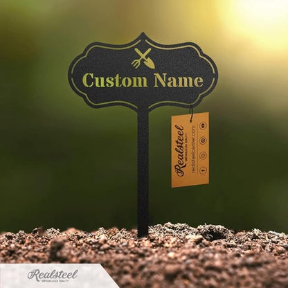 RealSteel – Customizable Seed & Plant Markers - Outdoor Herb Garden Stakes - Elegant Fruit/Vegetable Labels - Steel Plant Tags for Pots - Classy Design for Farmhouse/Greenhouse – Sun Icon