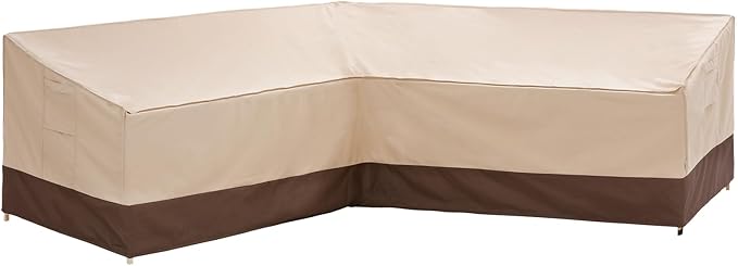 loriano V-Shaped Patio Furniture Covers, 600D Heavy Duty Waterproof, Fits 5-Seater Outdoor Sectional Sofa 85" W*32" D*30" H, All-Weather UV Wind Rain Protection