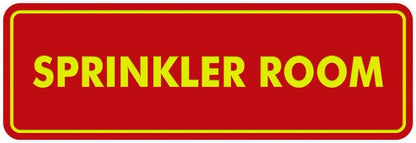 Signs ByLITA Standard Sprinkler Room Sign (Red/Yellow) - Small