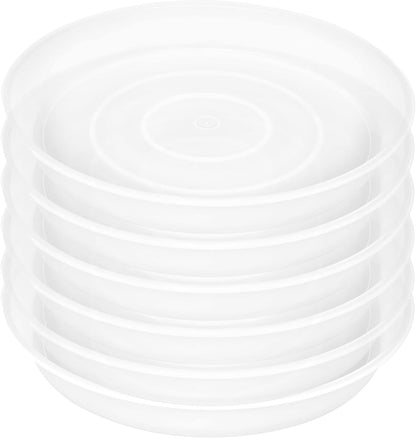 4 Pack of 14 inch Plant Saucers Bird Bath Bow Round, Plastic Plant Saucer Tray for Pots, White Planters for Indoor Plants, Plant Trays for Planter 12-15" (14", Clear)