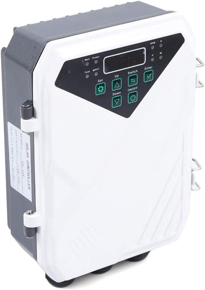 Solar Water Pump, 48V 500W 3In DC Submersible Pump Stainless Steel Deep Well Pump Irrigation Kits with MTTP Controller Float Switch for Home Industry, Garden Irrigation, Farm Ponds