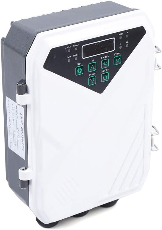 Solar Water Pump, 48V 500W 3In DC Submersible Pump Stainless Steel Deep Well Pump Irrigation Kits with MTTP Controller Float Switch for Home Industry, Garden Irrigation, Farm Ponds