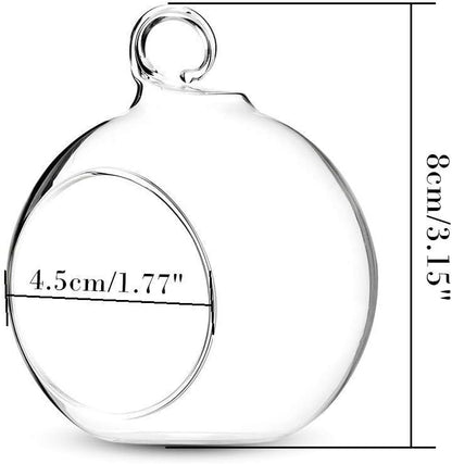 Sziqiqi 3.15" Glass Globes Glass Bulbs Hanging Tea Light Holder Terrarium Container Wedding Centerpiece Backyard Decoration Christmas Ornaments 20pcs+4 Extra