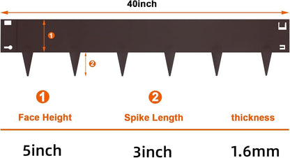 5 Pack Steel Landscape Edging,Metal Landscape Edging 40 Inch Strips, Metal Garden Edging 8 inch Depth, Steel Edging for Landscaping