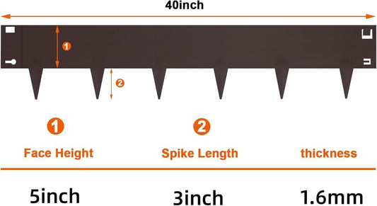 5 Pack Steel Landscape Edging,Metal Landscape Edging 40 Inch Strips, Metal Garden Edging 8 inch Depth, Steel Edging for Landscaping