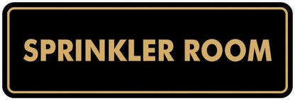 Signs ByLITA Standard Sprinkler Room Sign (Black/Gold) - Small