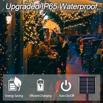 2 Pack Solar Christmas Lights Outdoor, 72FT 200 LED Solar String Lights with 8 Lighting Modes, IP65 Waterproof Solar Lights Outdoor for Xmas Garden Party Tree Decor