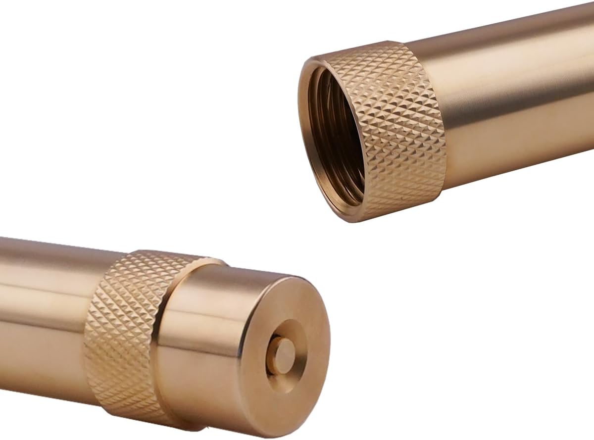 Wiseflow Brass Twist Hose Nozzle, High Pressure Adjustable Spray, 2 Rubber Washers, Heavy Duty Brass Garden Hose Nozzle for Watering Plants and Lawn, Car Washing, Patio and Pet