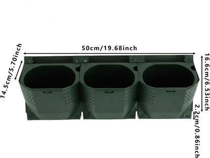 Vertical Wall Planter, Stackable Wall-Mounted Planter Indoor Outdoor w/36 Plastic Pots Living Wall Garden w/36 Non-Woven Fabrics Vegetable Hanging Pocket Holder Flowerpot (Army Green)