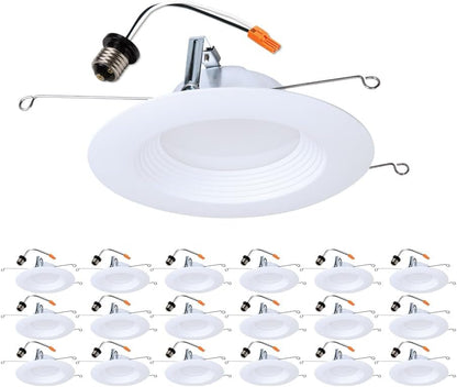 HALO LTE 5/6 Inch Indoor/Outdoor Recessed LED Trim Can Light, 3000K - Contractor Value Pack (18-Pack) - LTE566930-18PK