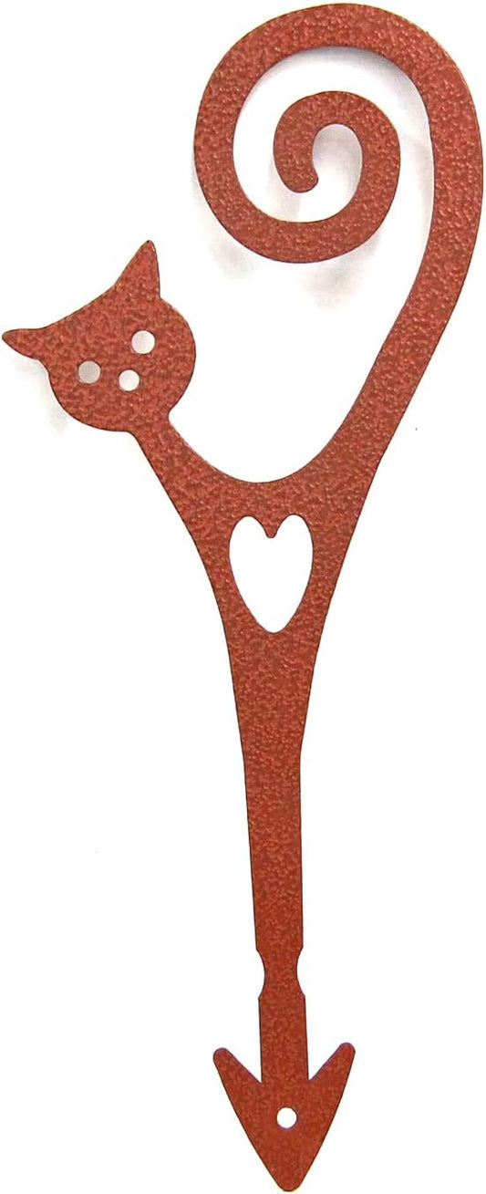 Plant Stakes Powder Paint Coating Garden Picks-Potting and Changing -Steel-Brown- Cat