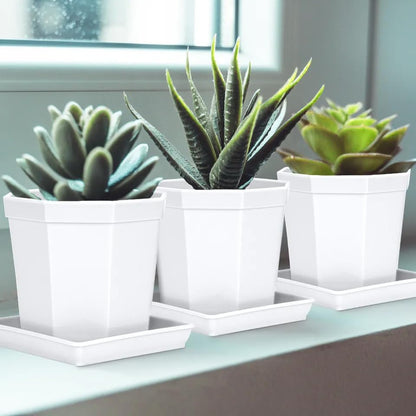 5 Pack Square Plant Saucer 12 Inch, Plastic Plant Water Dray Tray, Flower Pot Saucers, Square Planters for Indoors and Outdoors，Plants Saucer for Plant Pots.