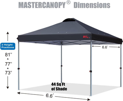 MASTERCANOPY Durable Pop-up Canopy Tent with Roller Bag (Black)