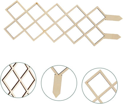 Wooden Plant Trellis for Indoor Climbing Plants with Honeycomb DIY Support Frame for Orchids Vines Tomatoes Reusable