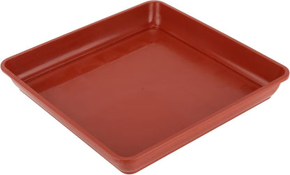 JOIKIT 15 PCS 8.8 x 8.8 Inch Square Plant Saucer, Plastic Plant Saucer Drip Tray, Square Flower Pot Tray for Indoors and Outdoor Plant Pots, 1.2 Inch Deep, Terracotta