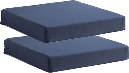 Patio Chair Cushions Non Slip Bottom Chair Pad with TiesSet of 2 Waterproof Square Outdoor Seat Cushion Replacement for Garden Swing Furniture 18x18 Inch, Navy Blue