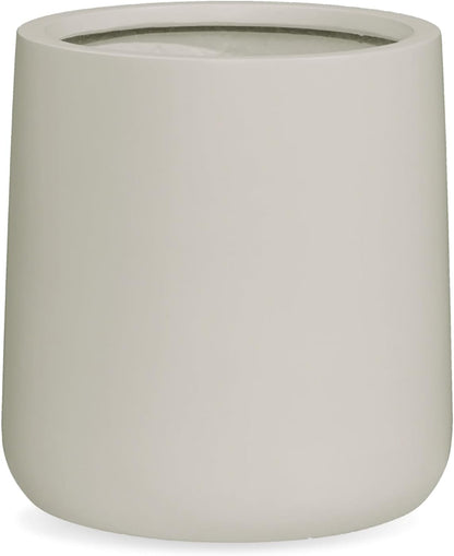 15.3" H x 15" D Conico Fiberstone Round Planter with Drainage Hole, Smooth Finishes, Weather Resistant for Indoor and Outdoor Use, Included 2 Extra Coco Mats (Taupe, 11.7" Pot Opening)