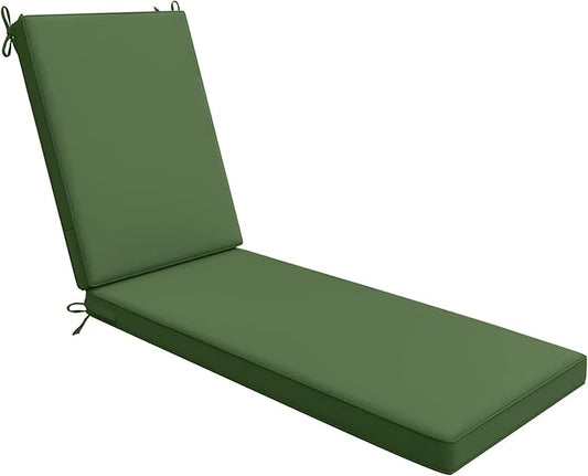AAAAAcessories Outdoor Chaise Lounge Cushions, Waterproof, Fade-Resistant Patio Furniture Replacement Cushions, 80" x 26" x 3", Dark Moss Green