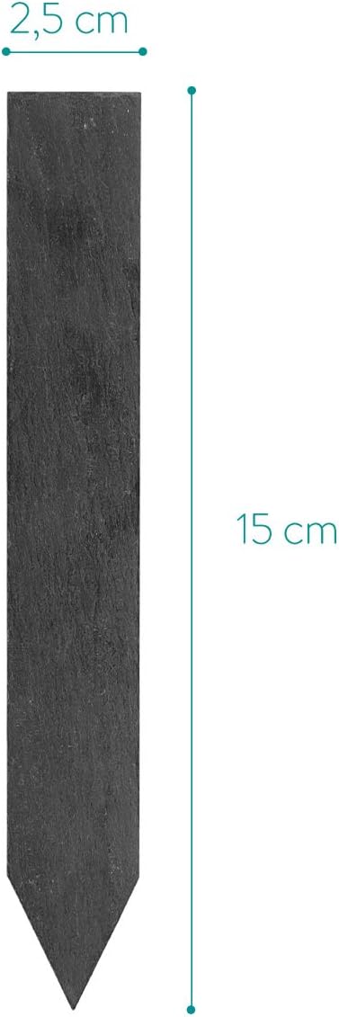 Navaris Slate Plant Labels (10 Pieces) - Set of 10 Natural Garden Markers for Herbs, Pots and Garden - Reusable Tags with Chalk - Size S (Pack of 2)