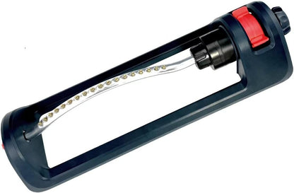 Lawn Sprinkler, 18 Brass Nozzles Garden Water Oscillating Sprinkler for Yard Covers up to 3,600 sq.ft, Heavy Weight Base, Built-in Spray Jet Cleaning Needle