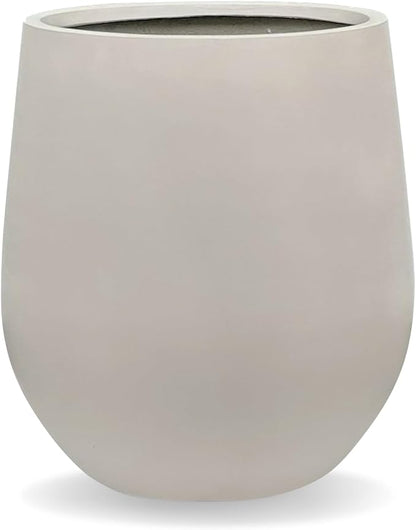 12.5"H x 11.4"D Corso Fiberstone Round Tapered Planter with Drainage Hole, Smooth Finishes, Weather Resistant for Indoor and Outdoor Use, Included 2 Extra Coco Mats (Taupe, 9" Pot Opening)